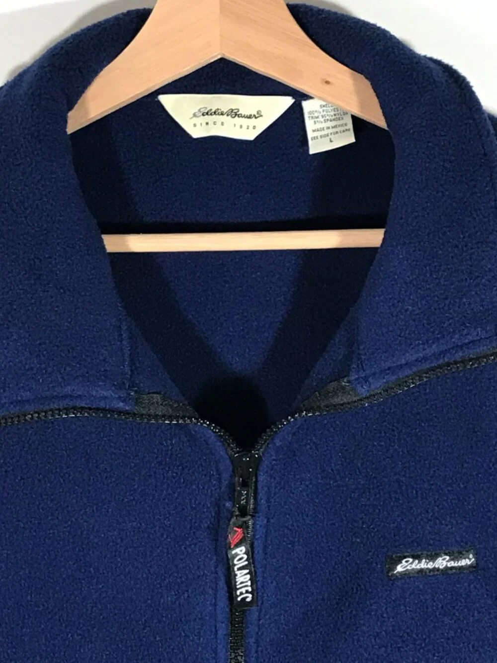 Eddie Bauer Men's Large Blue Full Zip Sleeveless Polartec Vest Jacket